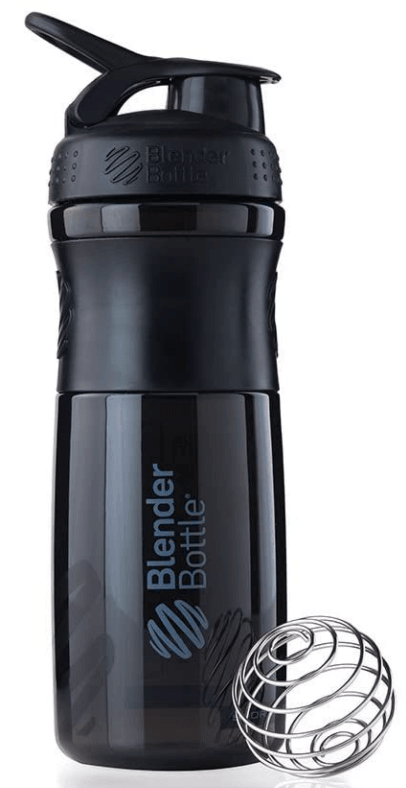 Strada Tritan Shaker Bottle with Wire Whisk BlenderBall - Black
