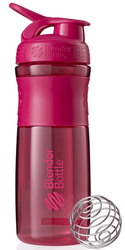 1pc 400ml Plastic Shaker Bottle, Daily Pink Portable Anti-slip Blender  Bottle For Indoor & Outdoor Sport